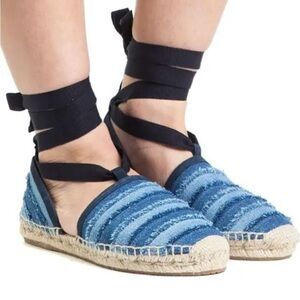 Jimmy Choo Navy Striped Espadrilles